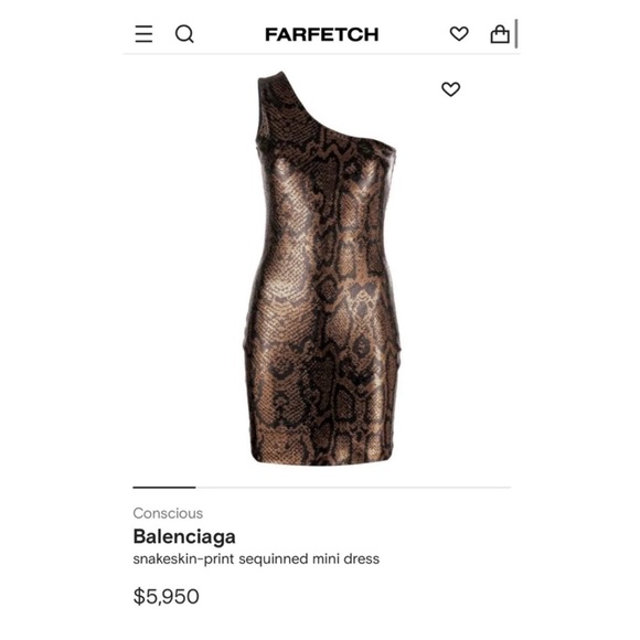 New! BALENCIAGA One Shoulder Snakeskin Print Bodycon Mini Dress FR 36 - Picture 7 of 16